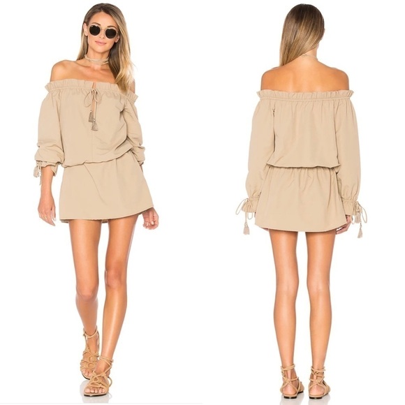 Tularosa X Revolve Taupe Falon Dress Elastic Waist 897 - Picture 2 of 11